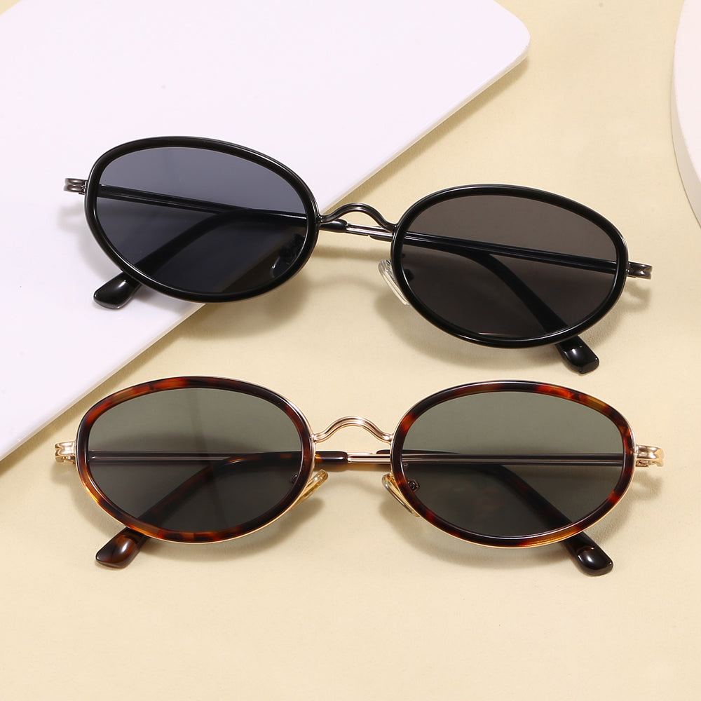 Verano Marbella — Slim Metal Oval Sunglasses