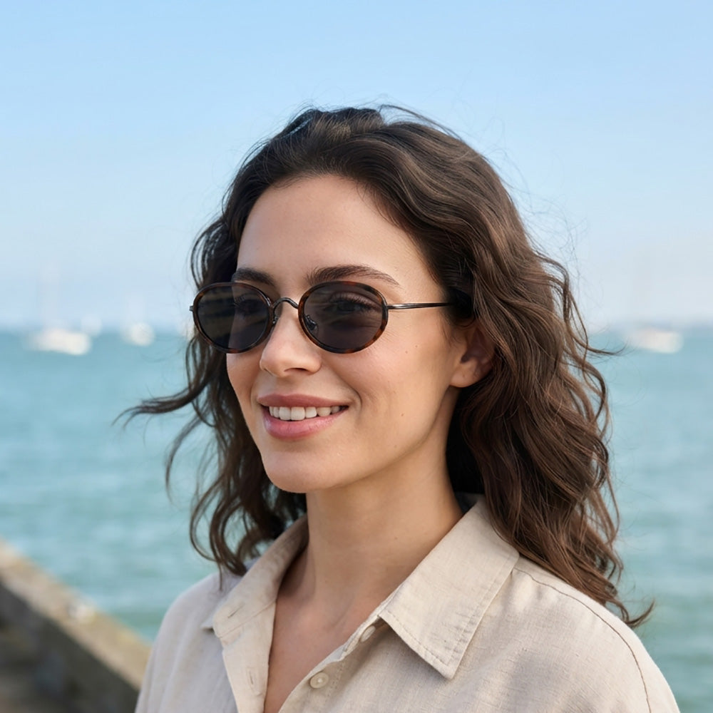 Verano Marbella — Slim Metal Oval Sunglasses