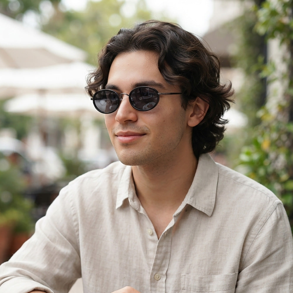 Verano Marbella — Slim Metal Oval Sunglasses