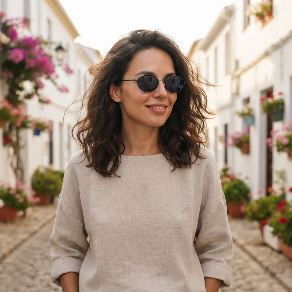 Verano Marbella — Slim Metal Oval Sunglasses