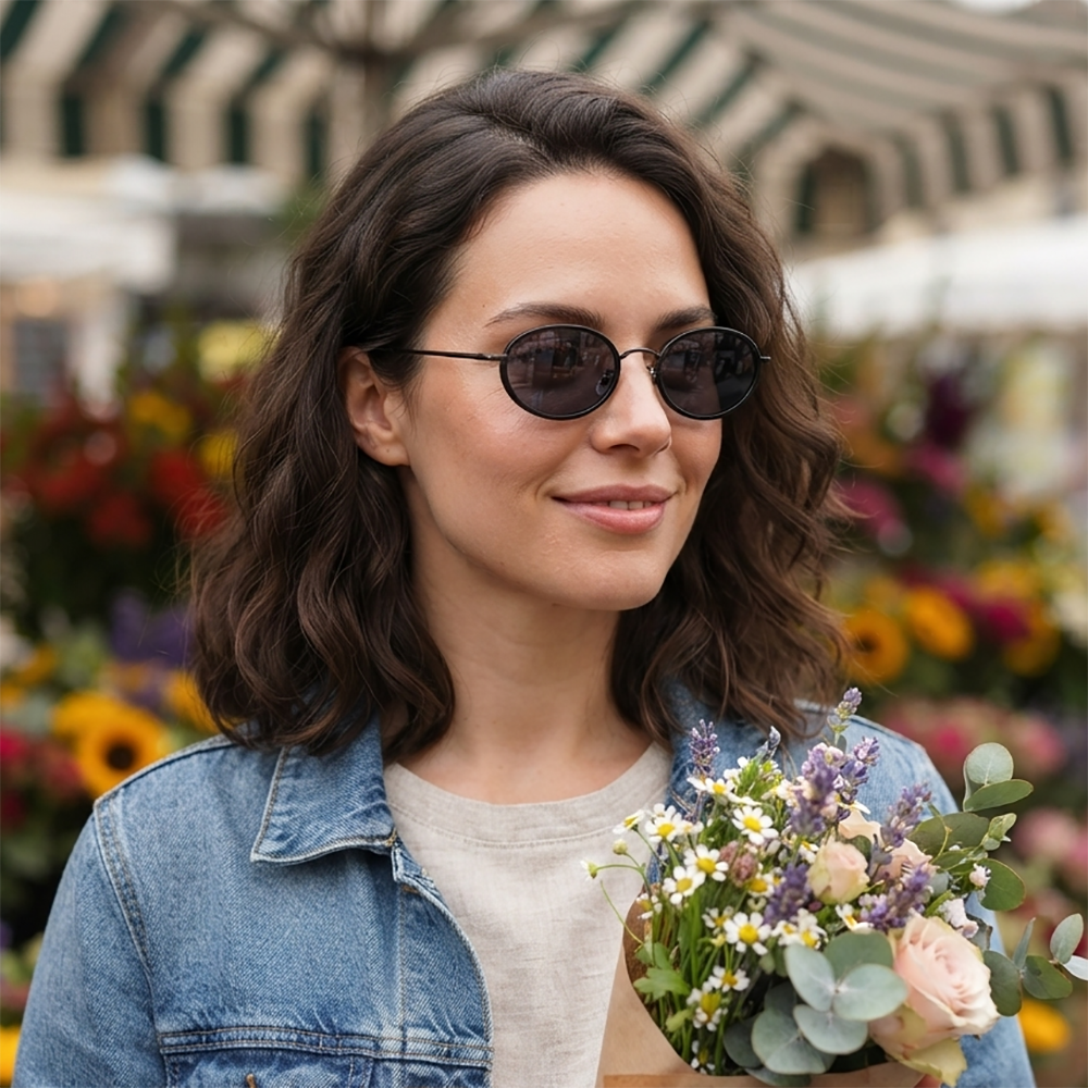 Verano Marbella — Slim Metal Oval Sunglasses