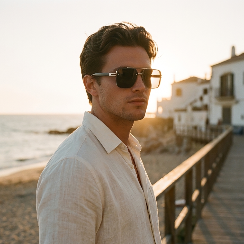 Verano Marino — Double-Bridge Pilot Sunglasses