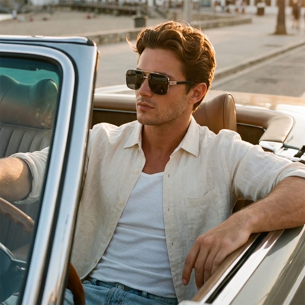 Verano Marino — Double-Bridge Pilot Sunglasses