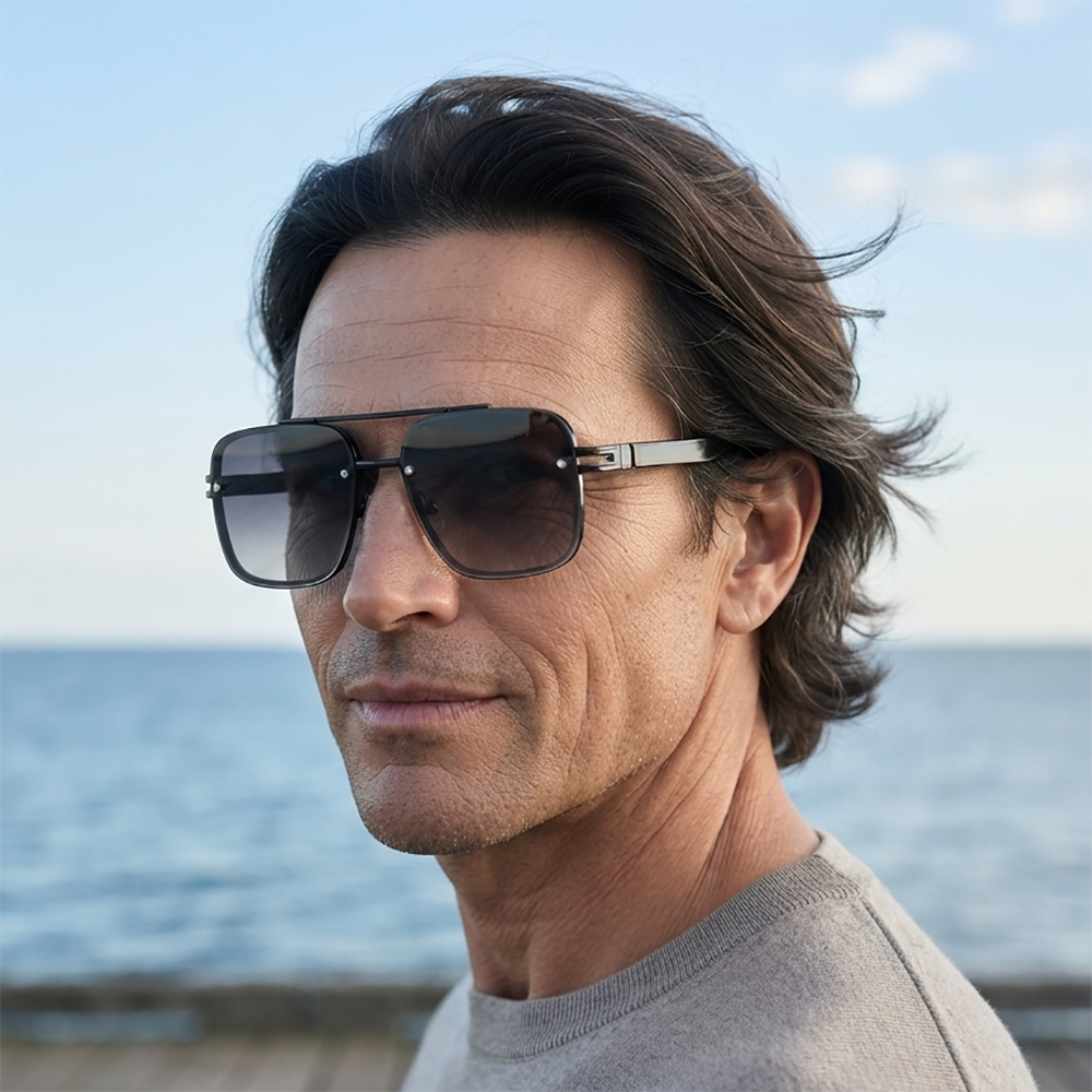 Verano Marino — Double-Bridge Pilot Sunglasses