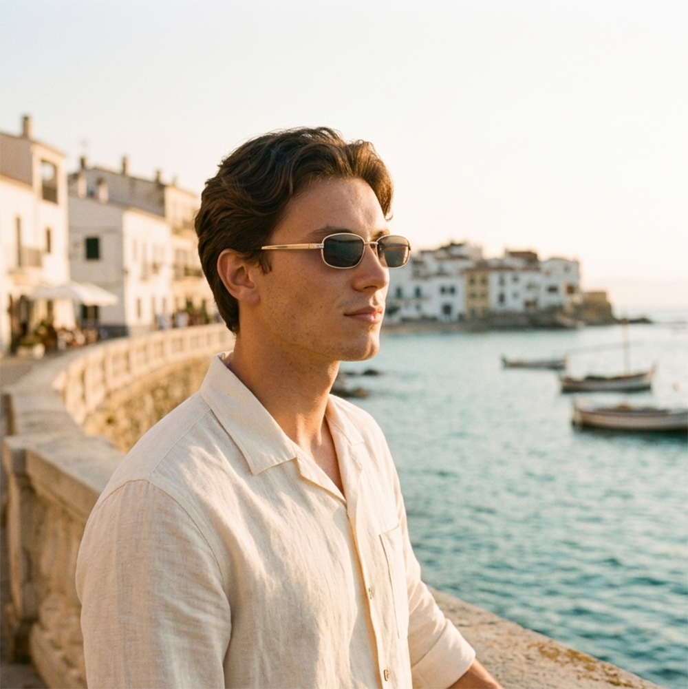 Verano Riva — Metal Rectangle Sunglasses