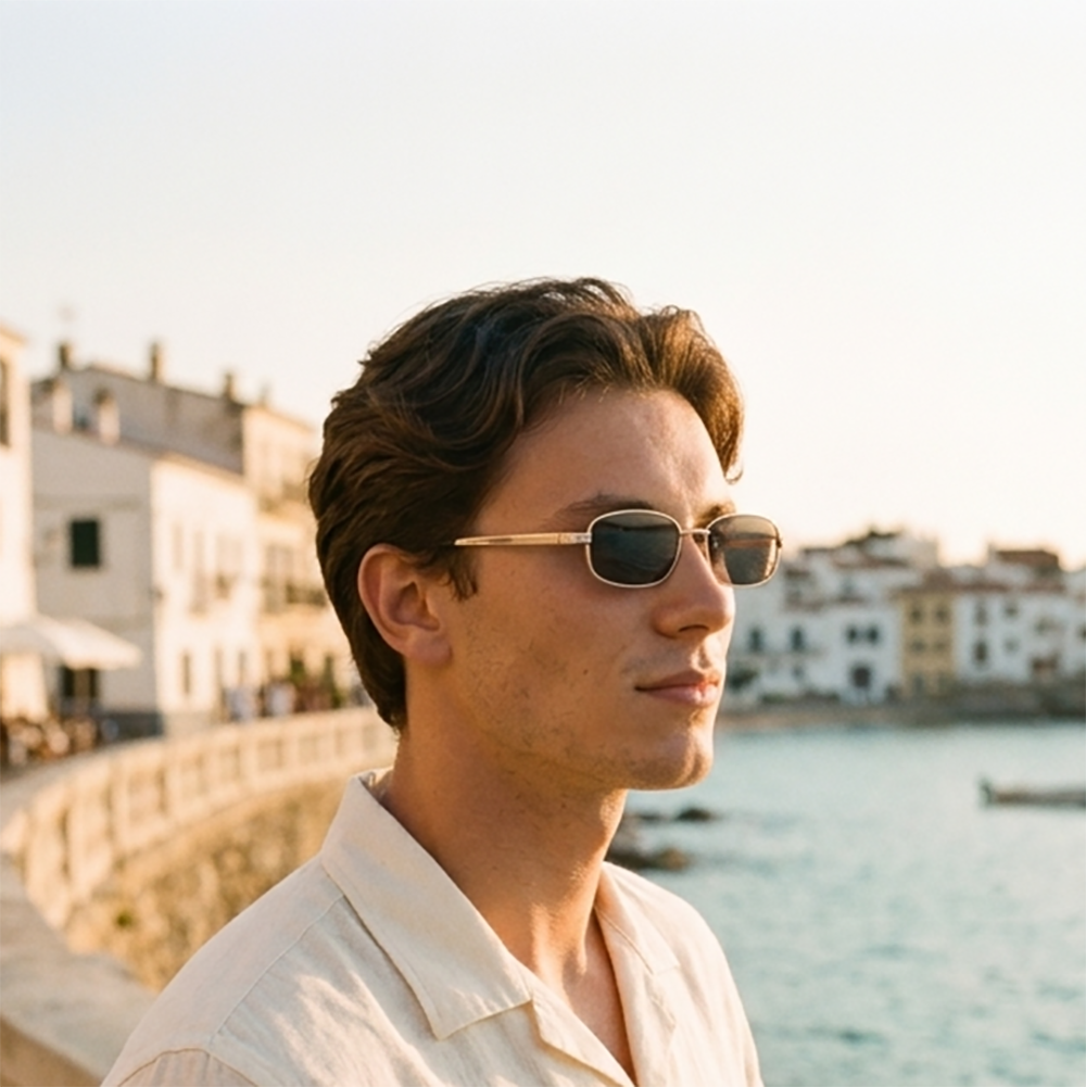 Verano Riva — Metal Rectangle Sunglasses