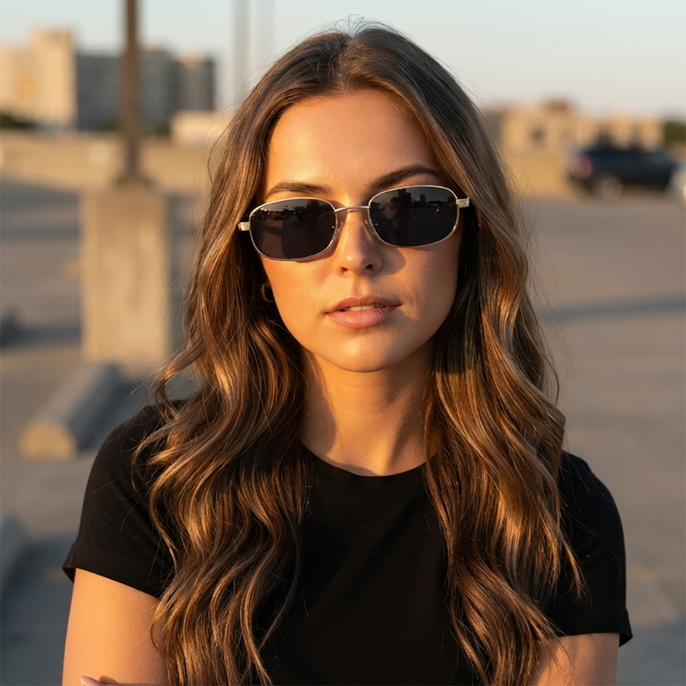 Verano Riva — Metal Rectangle Sunglasses